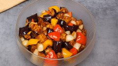Безумно вкусный Салат с баклажанами в кисло-сладком соусе 🔥